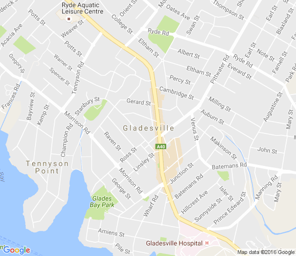 Map of GLADESVILLE NSW