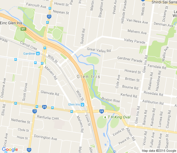Map of GLEN IRIS VIC