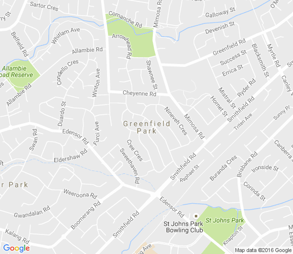 Map of GREENFIELD PARK NSW