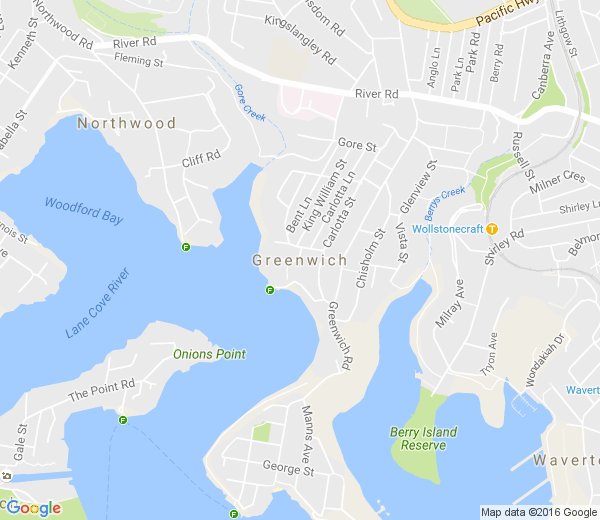 Map of GREENWICH NSW