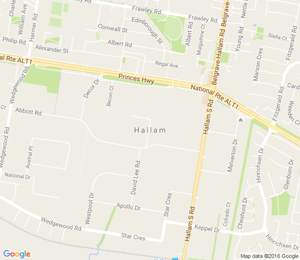 Map of HALLAM VIC