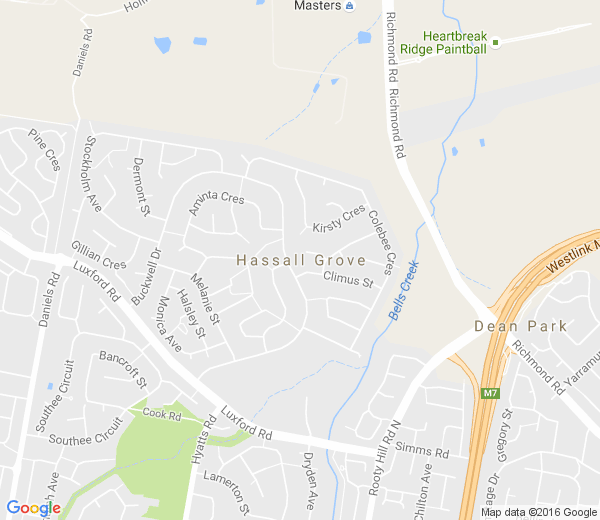 Map of HASSALL GROVE NSW