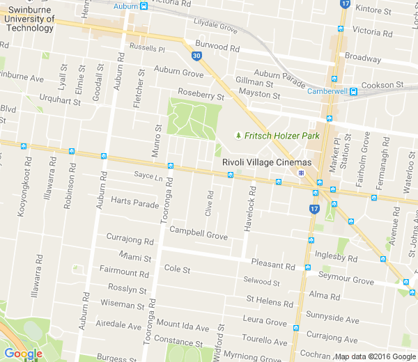 Map of HAWTHORN EAST VIC