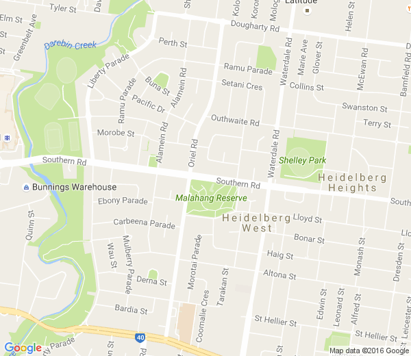 Map of HEIDELBERG RGH VIC