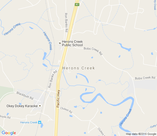Map of HERONS CREEK NSW