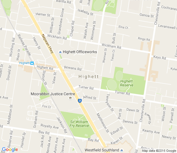 Map of HIGHETT VIC
