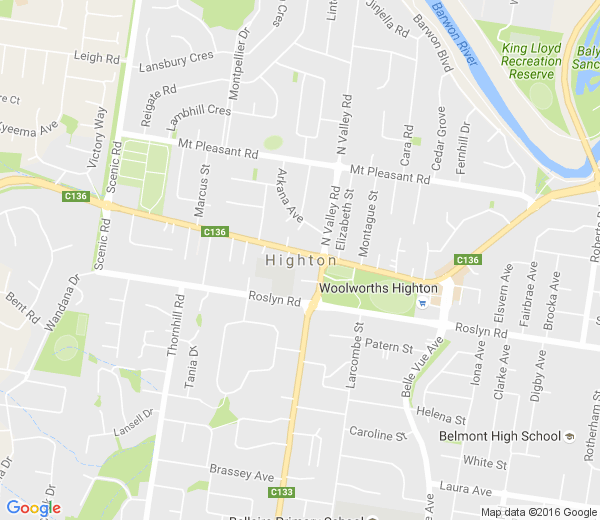Map of HIGHTON VIC