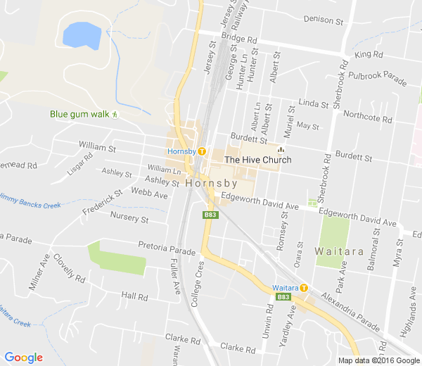 Map of HORNSBY NSW
