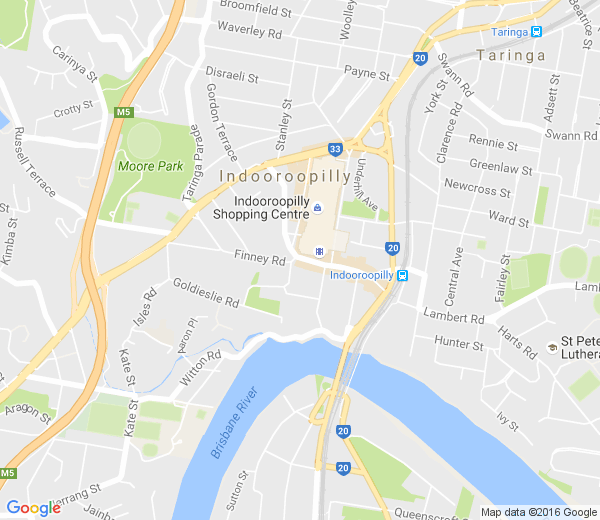 Map of INDOOROOPILLY CENTRE QLD