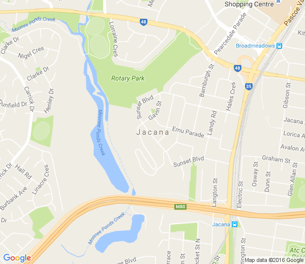 Map of JACANA VIC