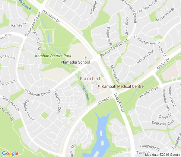 Map of KAMBAH VILLAGE ACT