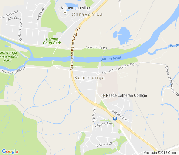Map of KAMERUNGA QLD