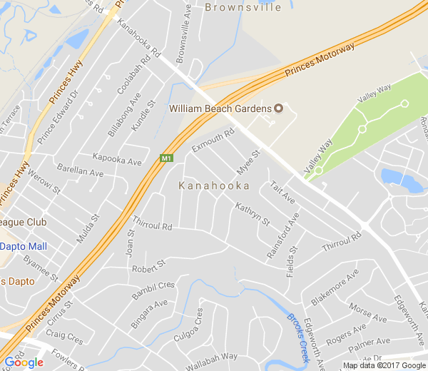 Map of KANAHOOKA NSW