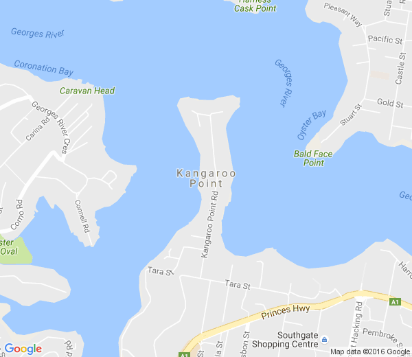 Map of KANGAROO POINT NSW