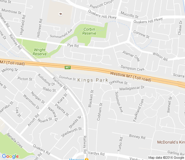 Map of KINGS PARK NSW