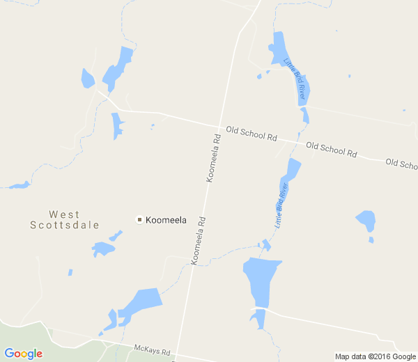 Map of KOOMEELA TAS