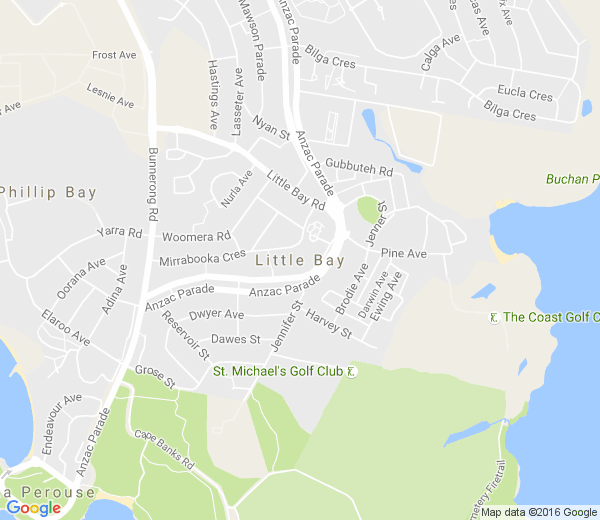 Map of LITTLE BAY NSW