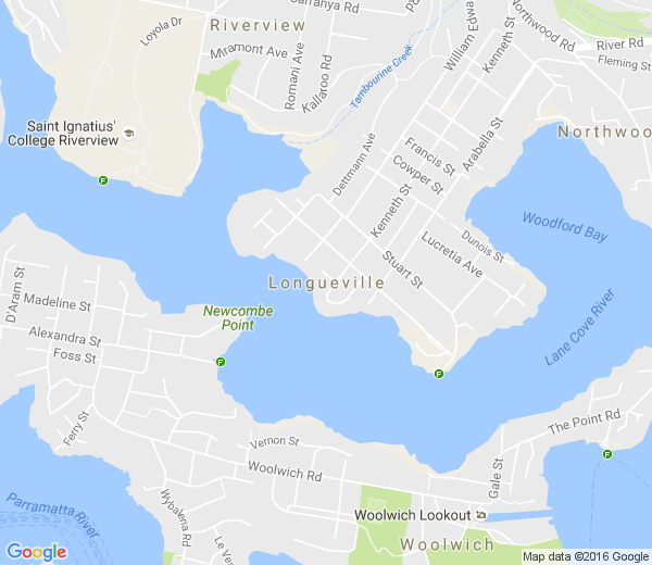 Map of LONGUEVILLE NSW
