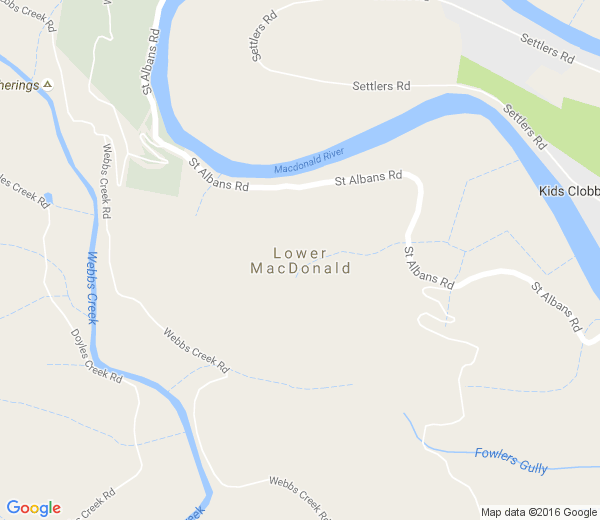 Map of LOWER MACDONALD NSW
