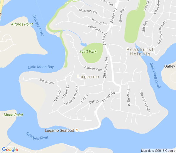 Map of LUGARNO NORTH NSW