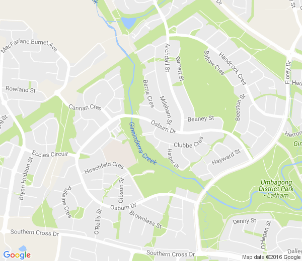 Map of MACGREGOR ACT