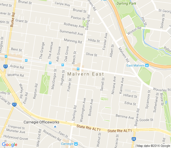 Map of MALVERN EAST VIC