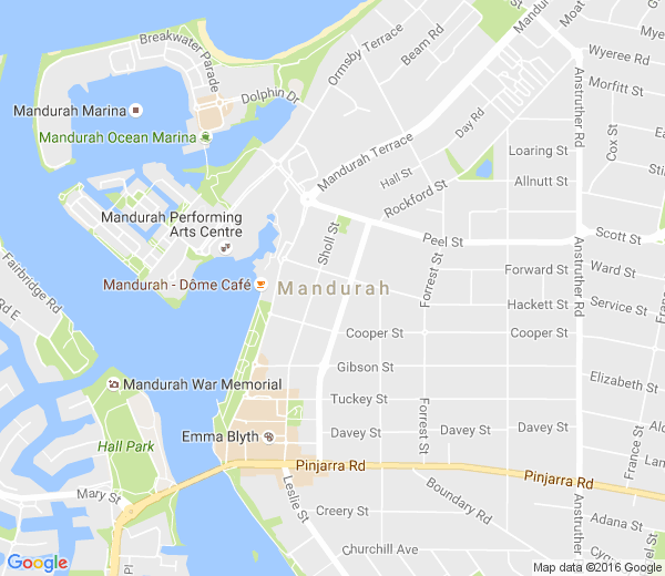 Map of MANDURAH EAST WA