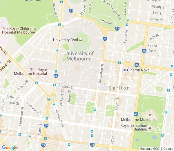 Map of MELBOURNE UNIVERSITY VIC