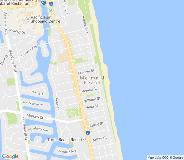 Map of MERMAID BEACH QLD