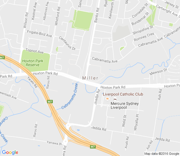Map of MILLER NSW