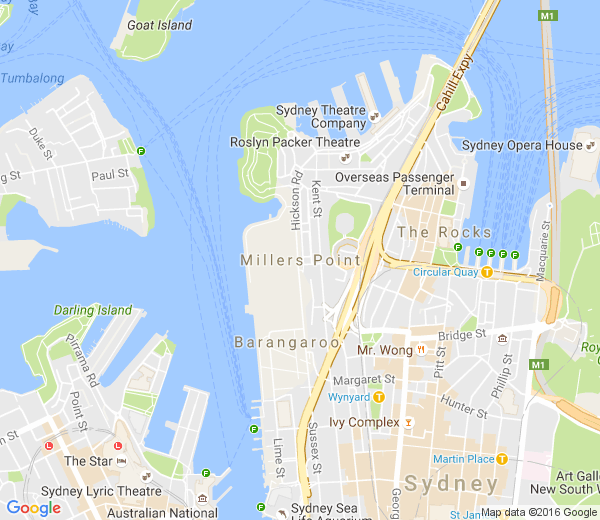 Map of MILLERS POINT NSW