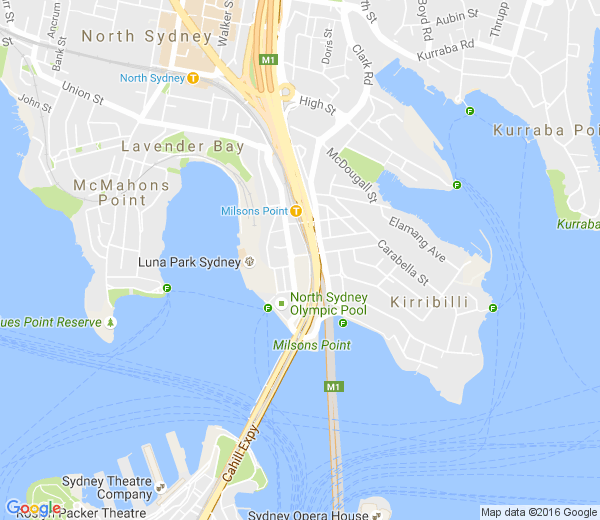 Map of MILSONS POINT NSW