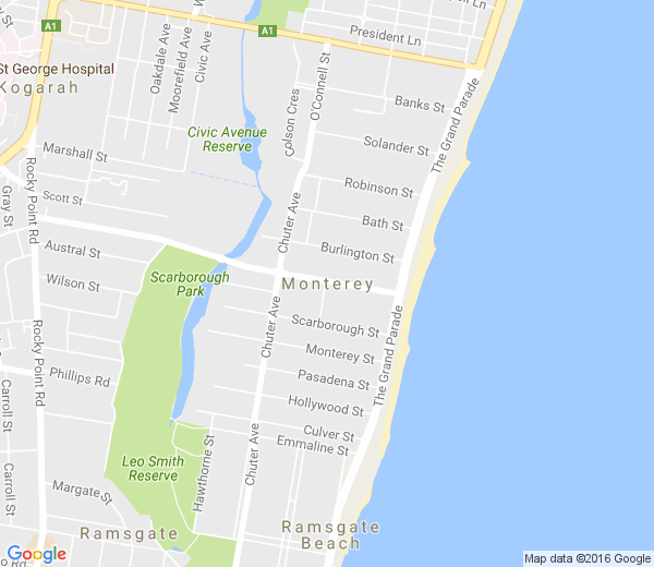 Map of MONTEREY NSW