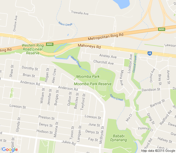Map of MOOMBA PARK VIC