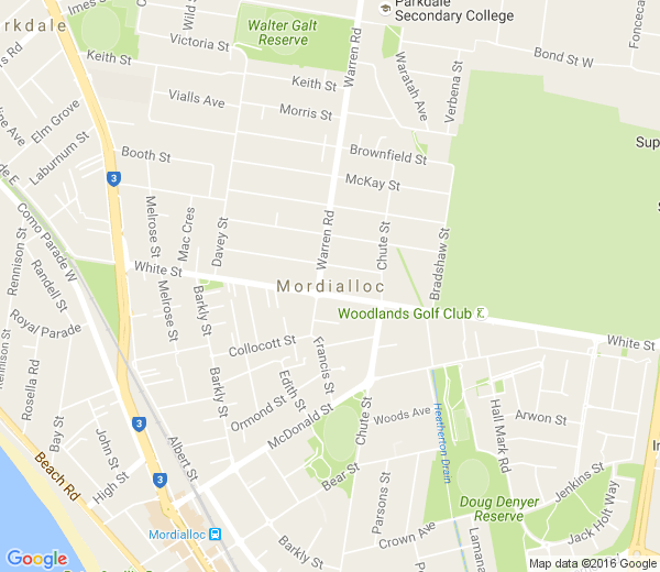 Map of MORDIALLOC VIC