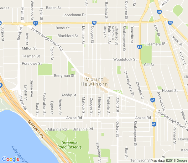 Map of MOUNT HAWTHORN WA