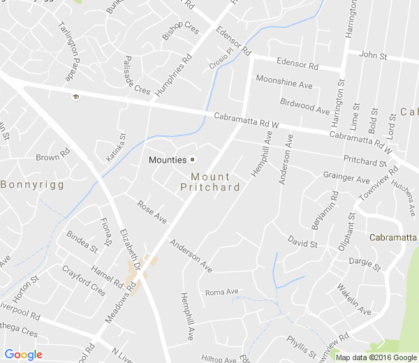 Map of MOUNT PRITCHARD NSW
