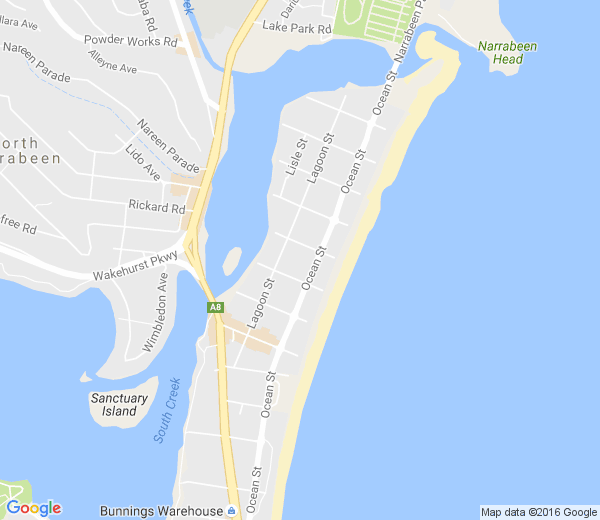 Map of NARRABEEN PENINSULA NSW