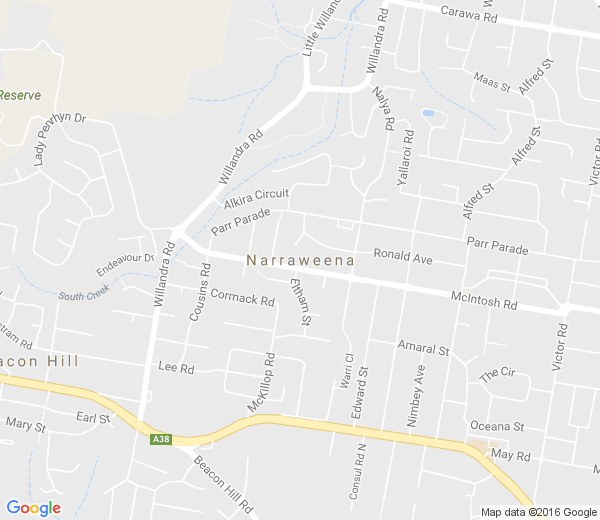 Map of NARRAWEENA NSW