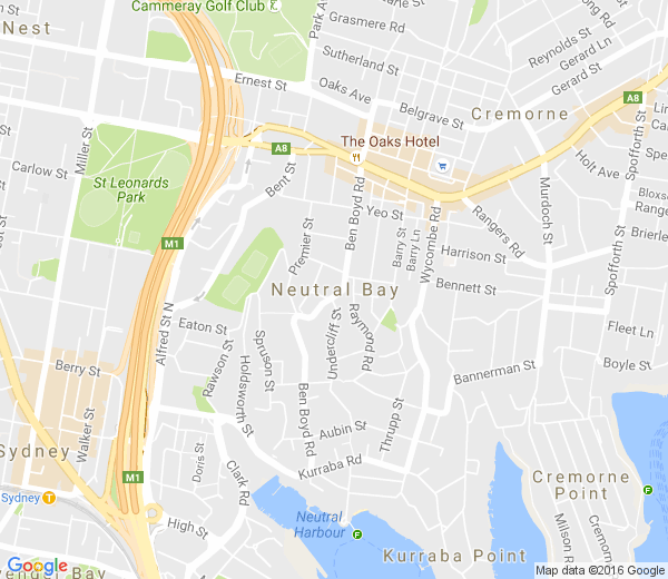 Map of NEUTRAL BAY NSW
