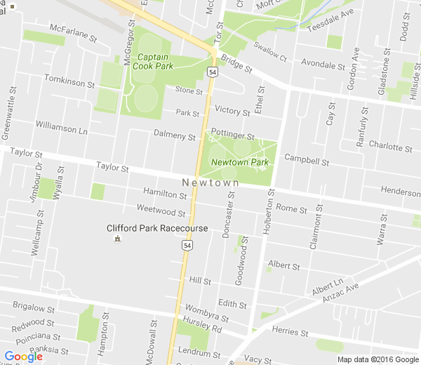 Map of NEWTOWN QLD