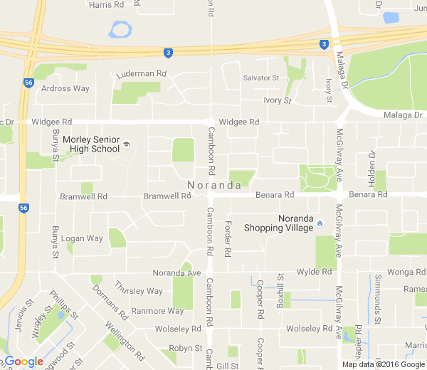 Map of NORANDA WA