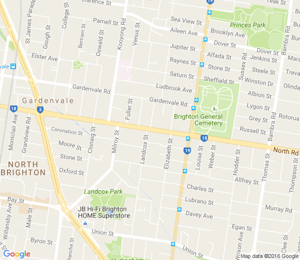 Map of NORTH ROAD VIC