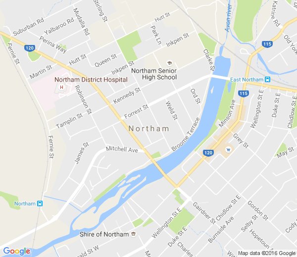 Map of NORTHAM WA