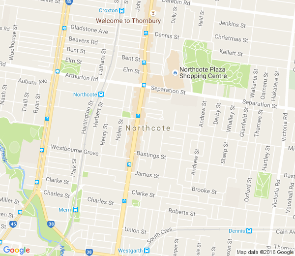 Map of NORTHCOTE VIC