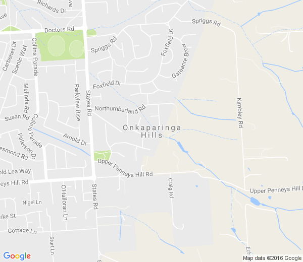 Map of ONKAPARINGA HILLS SA