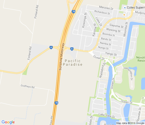 Map of PACIFIC PARADISE QLD