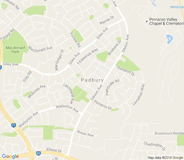 Map of PADBURY WA