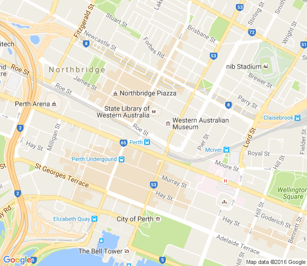 Map of PERTH GPO BOXES 9000-10000 WA