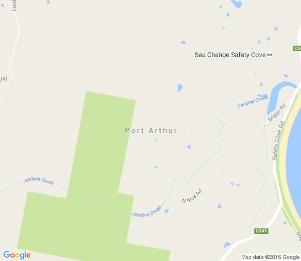 Map of PORT ARTHUR TAS